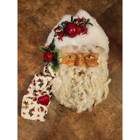 Vintage Paper Mache Large Santa Claus Head Wall Decoration. 33 Inch. Phillipines - Picture 1 of 10